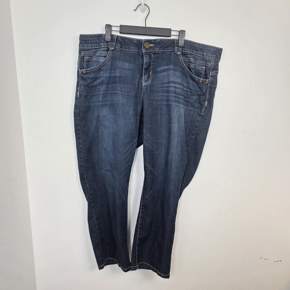 Democracy Ab Solution Dark‎ Wash Stretchy Comfy Versatile Slim Jeans Size 20